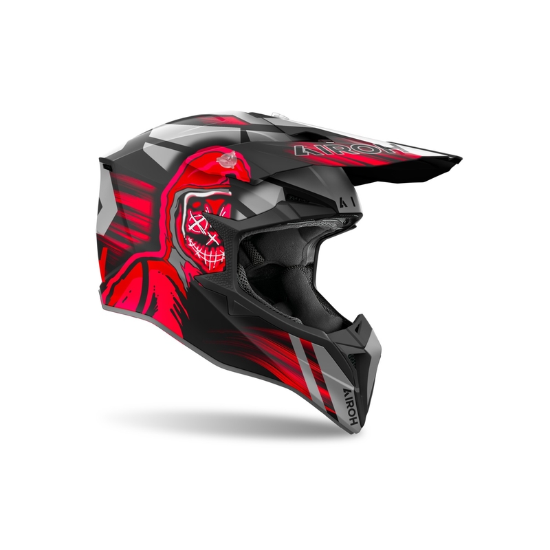 Kask motocrossowy Airoh Wraaap Cyber matowy czerwony