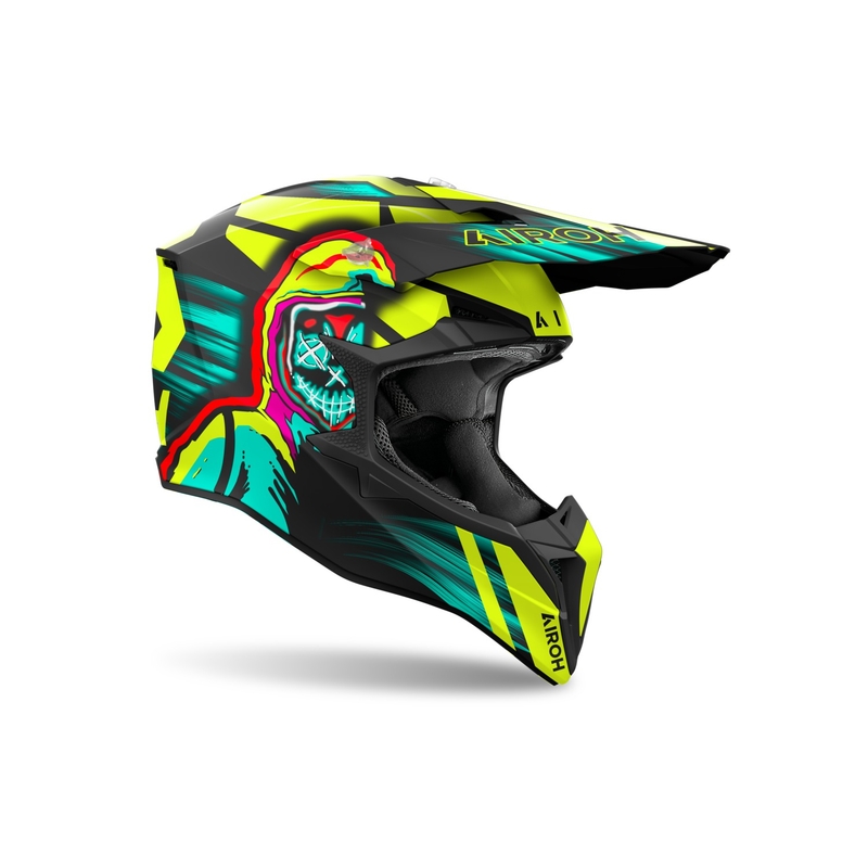 Kask motocrossowy Airoh Wraaap Cyber matowożółty