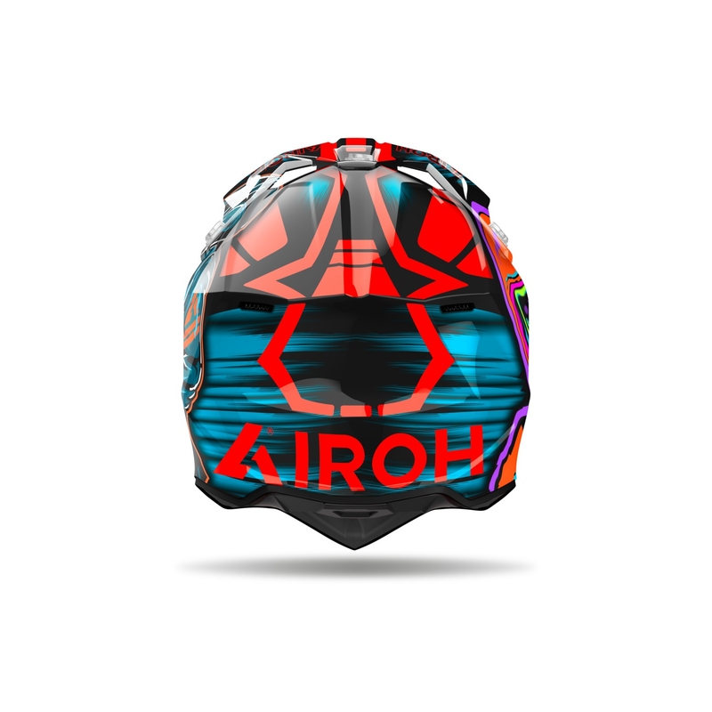 Kask motocrossowy Airoh Wraaap Cyber w kolorze pomarańczowym błyszczącym