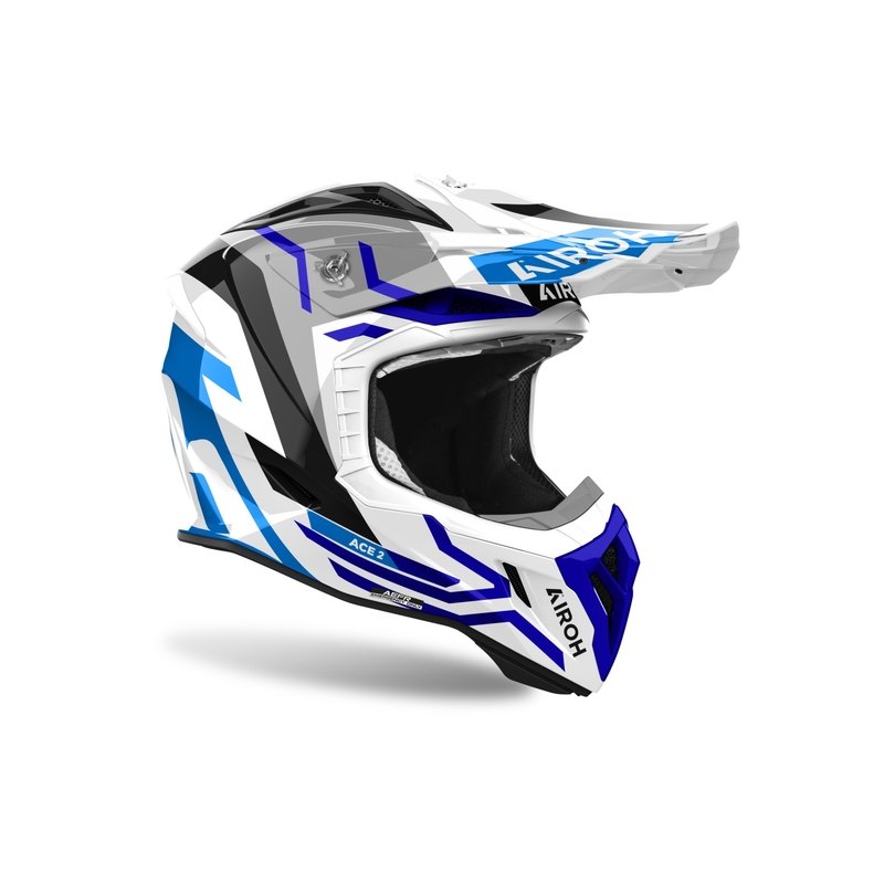 Kask motocrossowy Airoh Aviator Ace 2 Ground połyskujący niebieski