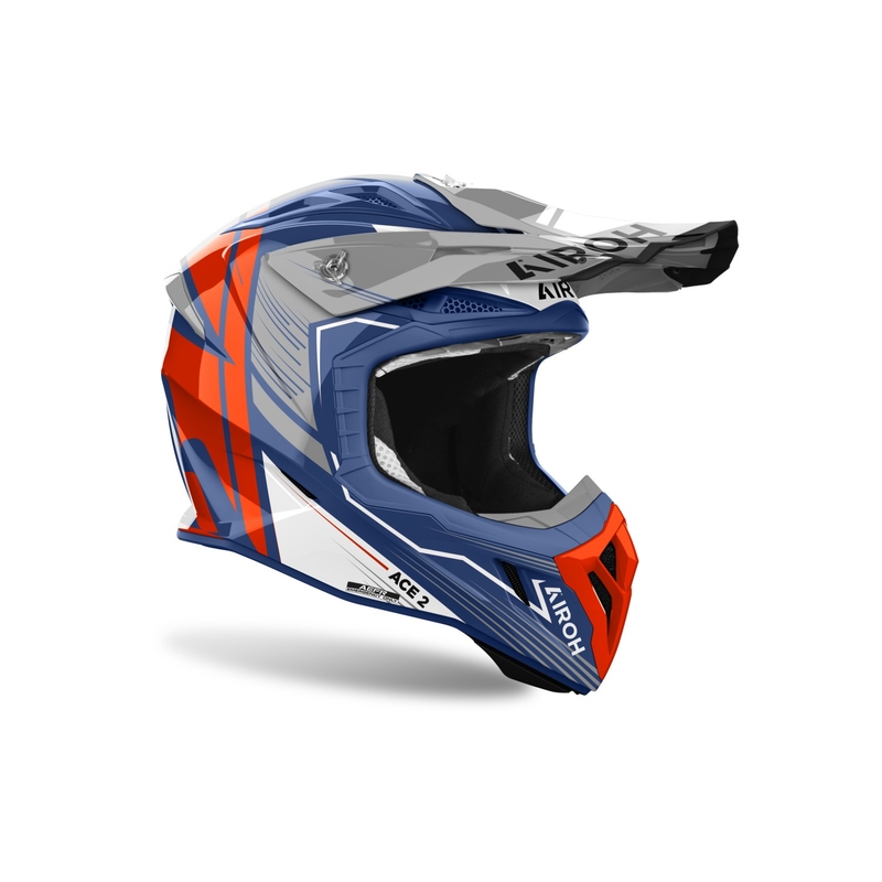 Kask motocrossowy Airoh Aviator Ace 2 Engine, błyszczący niebieski