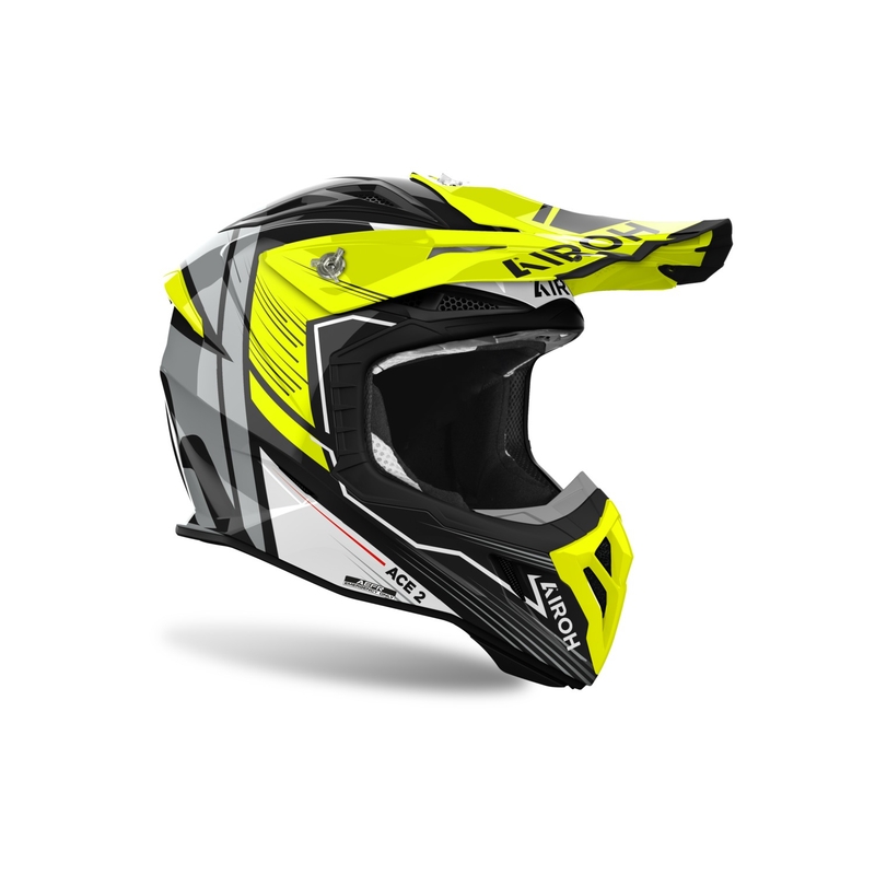 Kask motocrossowy Airoh Aviator Ace 2 Engine w kolorze żółtym błyszczącym