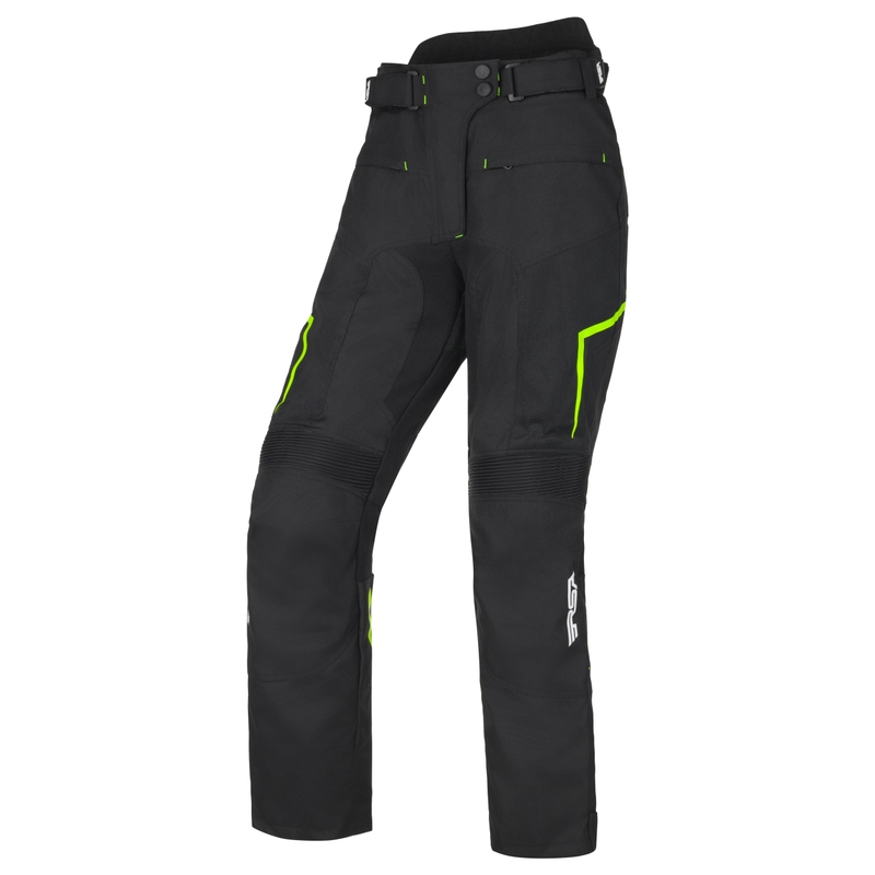 Damskie spodnie motocyklowe RSA Bolt Black-White-Fluo Yellow