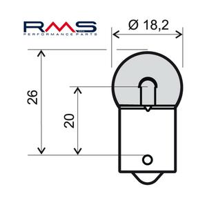 Bulb RMS 246510211 12V 10W, BA15S orange