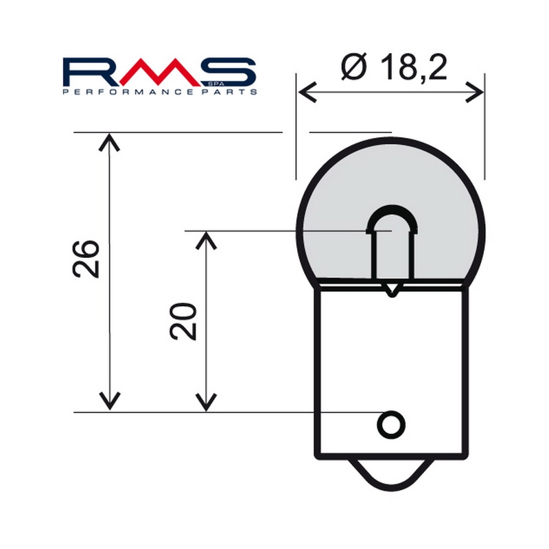 Bulb RMS 12V 10W, BA15S orange