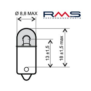 Bulb RMS 246510411 12V 4W, BA9S white