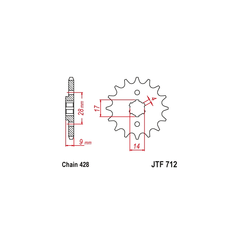 Front sprocket JT 13T, 428