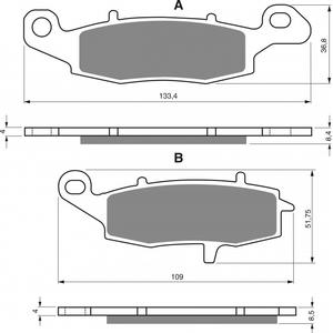 Brake pads GOLDFREN 104 GP6