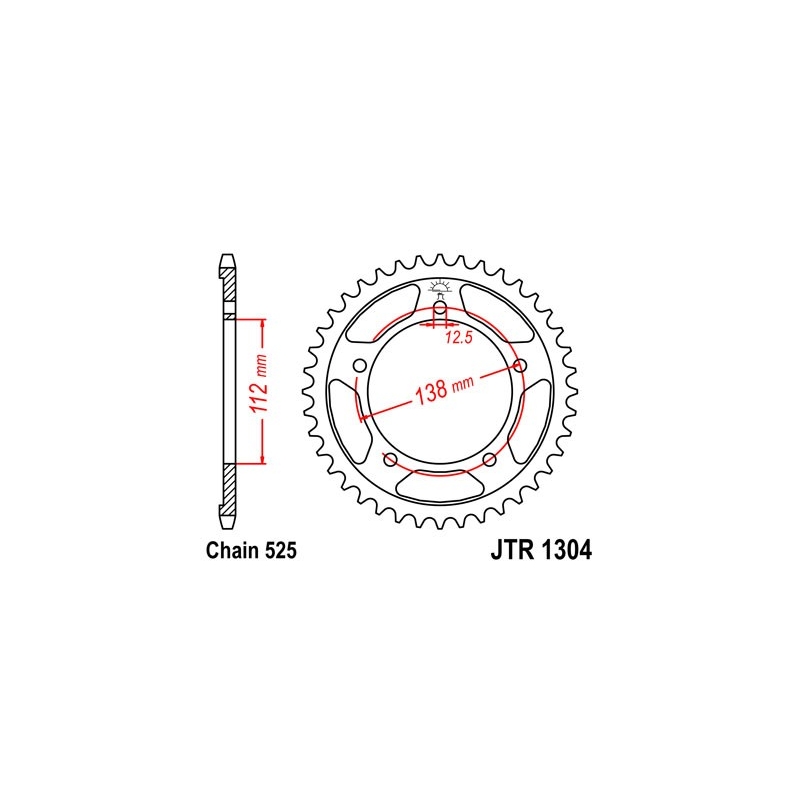 Rear sprocket JT 44T, 525
