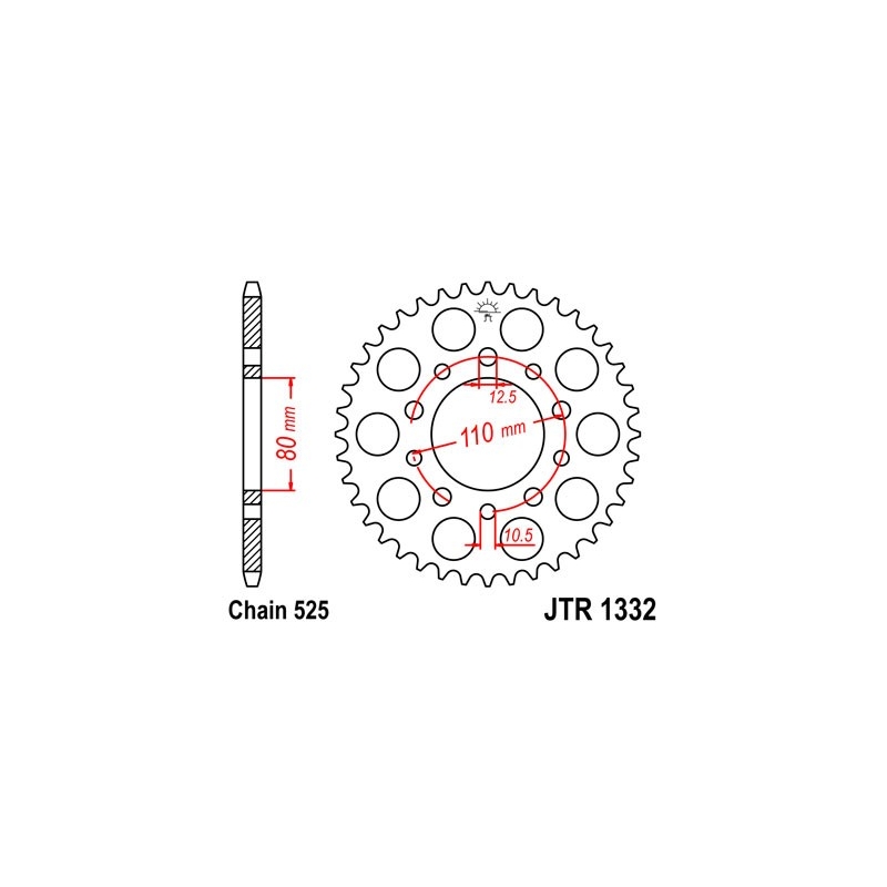 Rear sprocket JT 44T, 525