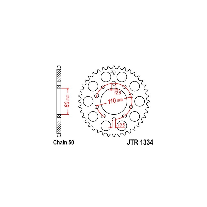 Rear sprocket JT 44T, 530