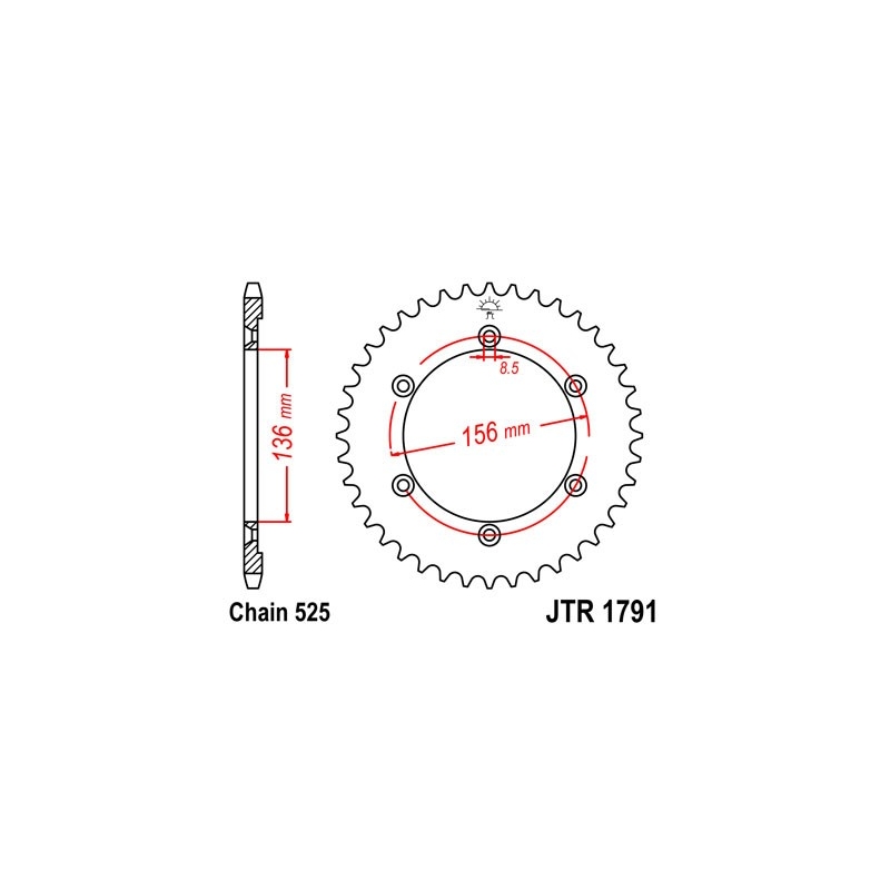 Rear sprocket JT 41T, 525