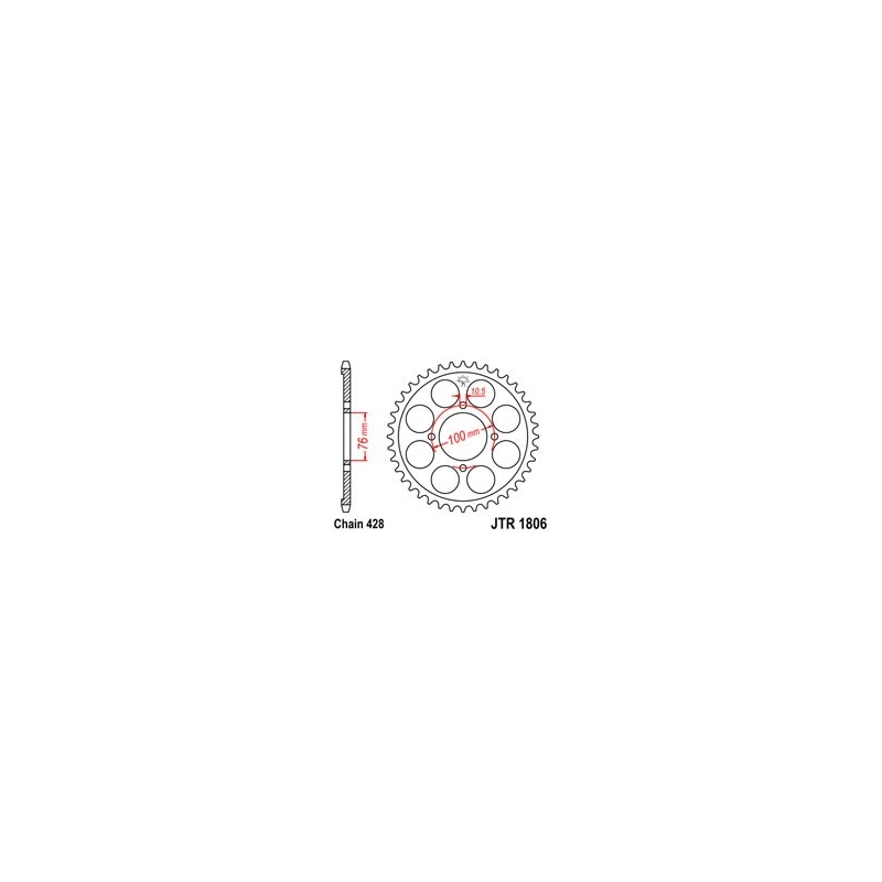 Rear sprocket JT 56T, 428