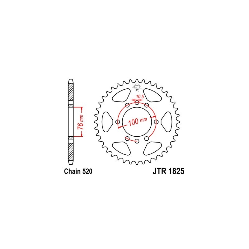 Rear sprocket JT 48T, 520