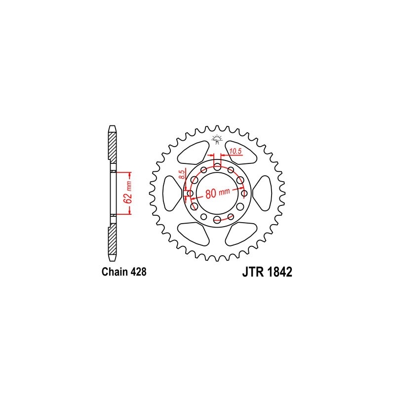 Rear sprocket JT 50T, 428