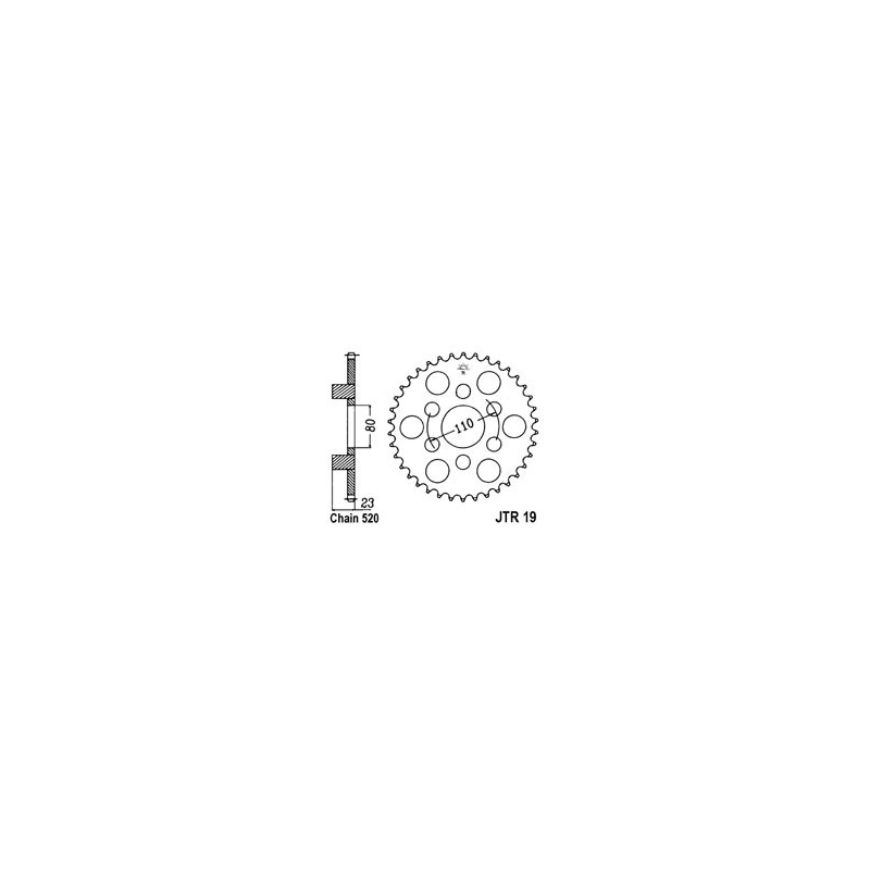 Rear sprocket JT 38T, 520