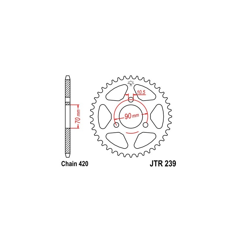 Rear sprocket JT 40T, 420