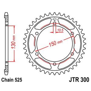 Rear sprocket JT JTR 300-47 47T, 525