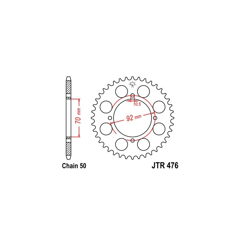 Rear sprocket JT 40T, 530