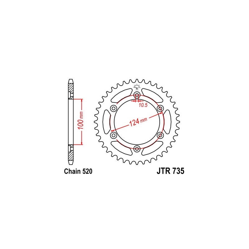 Rear sprocket JT 40T, 520