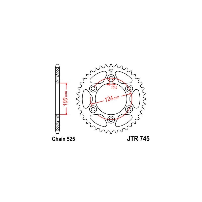 Rear sprocket JT 43T, 525