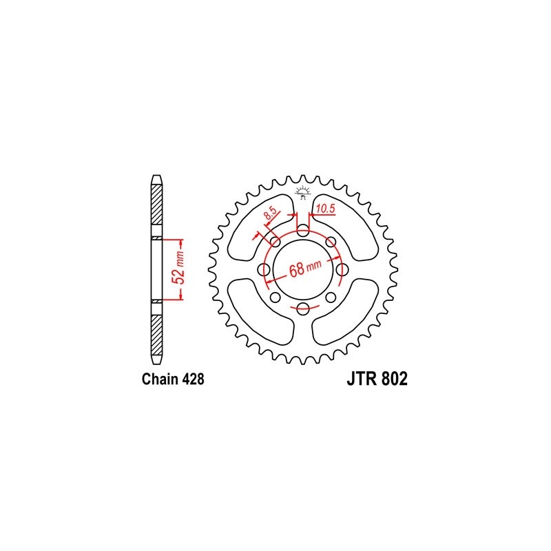 Rear sprocket JT 38T, 428