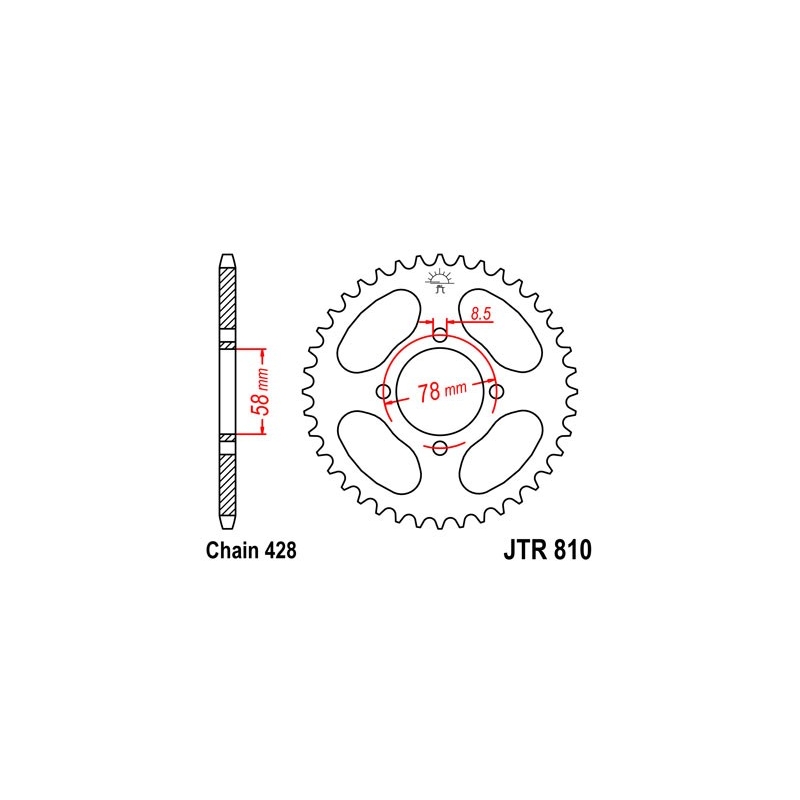 Rear sprocket JT 47T, 428