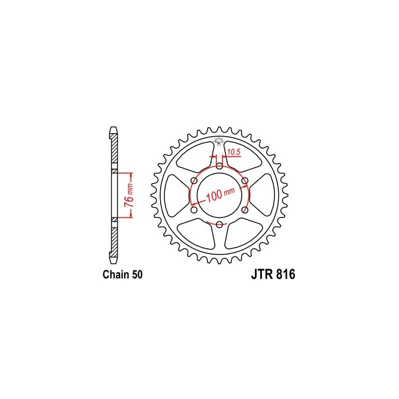 Rear sprocket JT 45T, 530