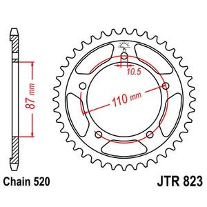 Rear sprocket JT JTR 823-39 39T, 520