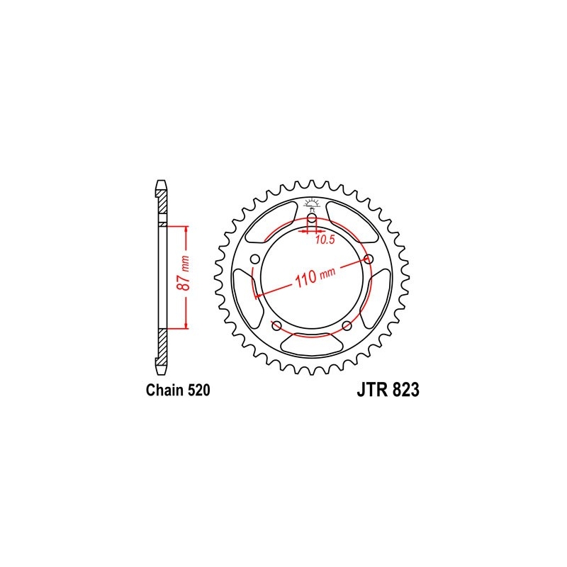 Rear sprocket JT 39T, 520