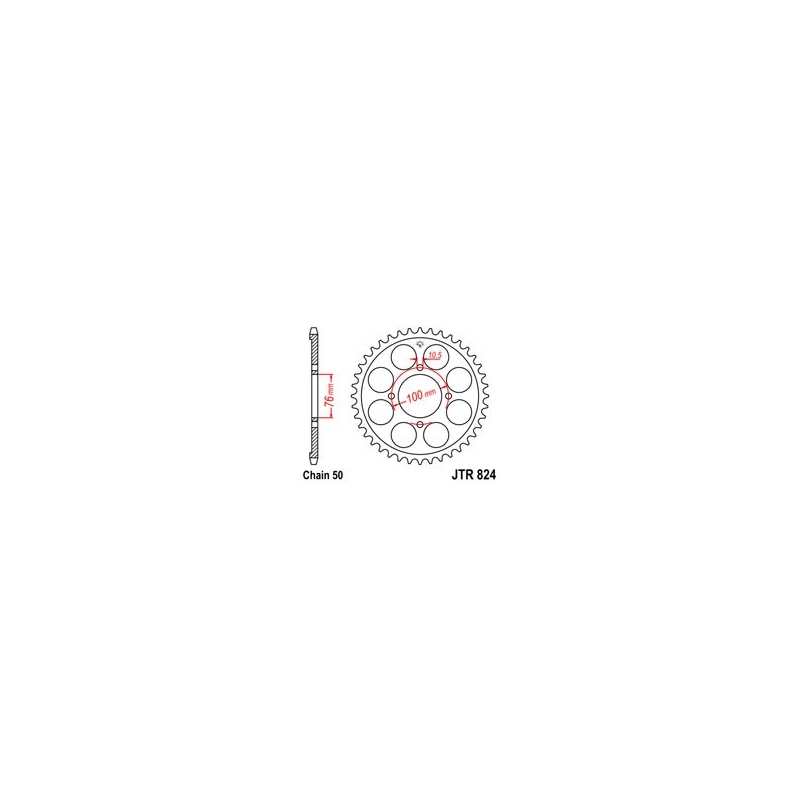 Rear sprocket JT 46T, 530
