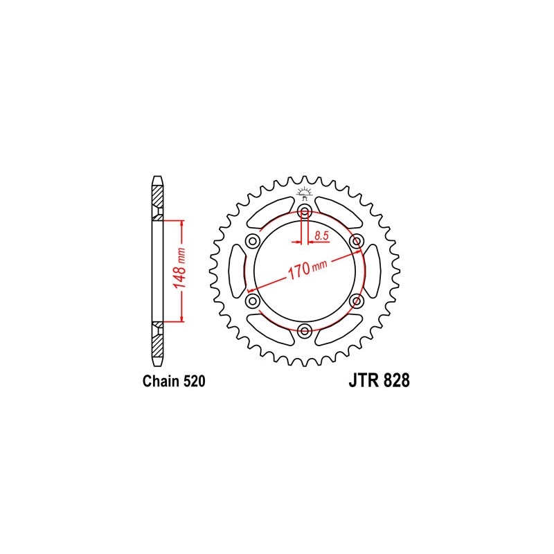 Rear sprocket JT 42T, 520