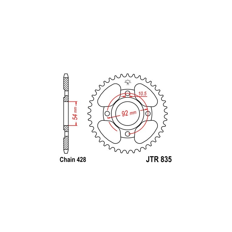 Rear sprocket JT 49T, 428