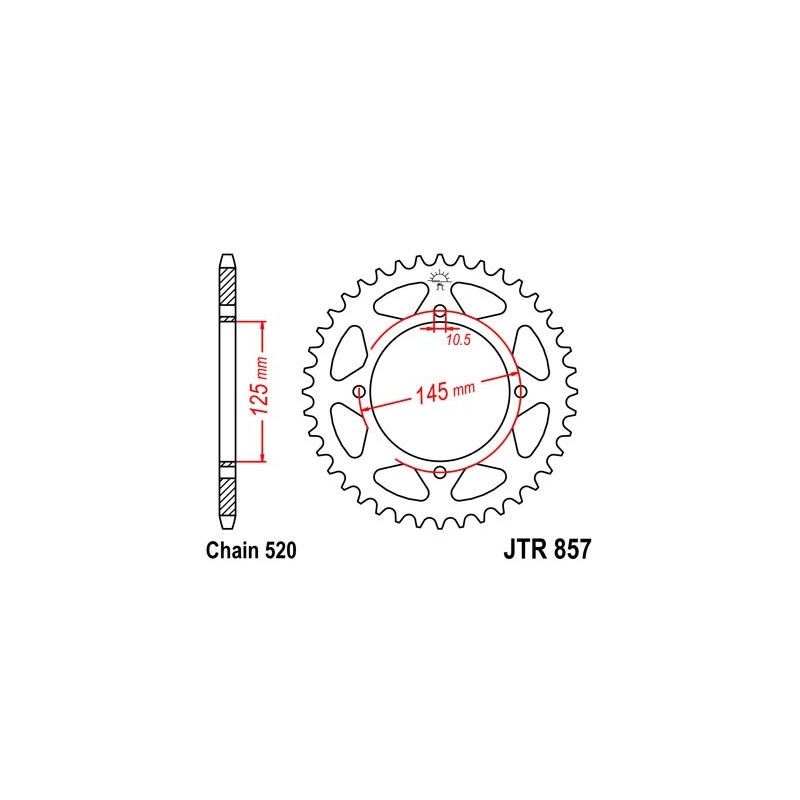 Rear sprocket JT 45T, 520