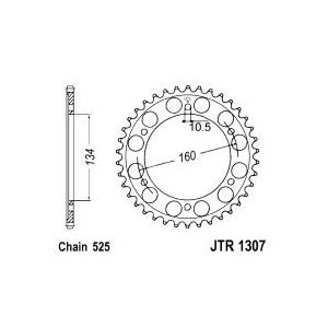 Rear sprocket JT JTR 1307-42 42T, 525