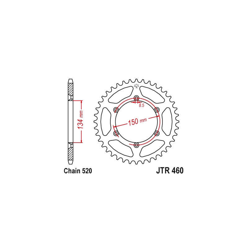Rear sprocket JT 51T, 520