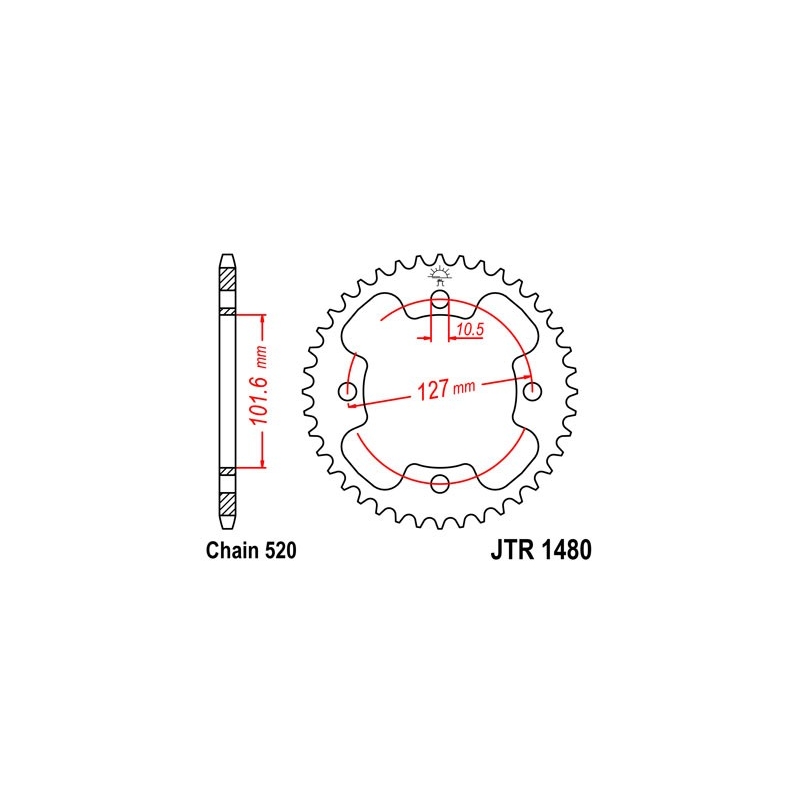 Rear sprocket JT 38T, 520