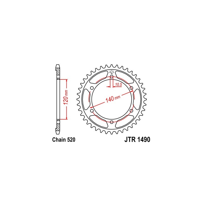 Rear sprocket JT 42T, 520