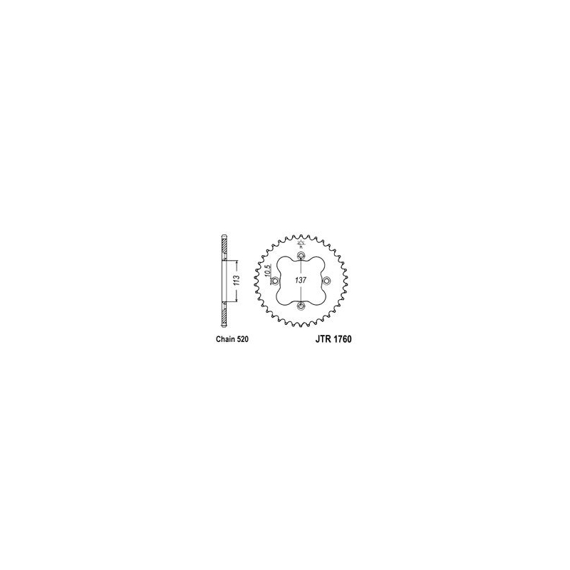 Rear sprocket JT 40T, 520
