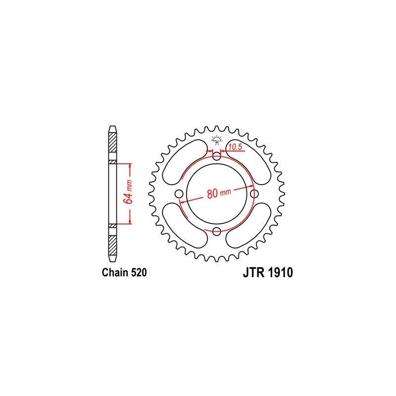 Rear sprocket JT 32T, 520
