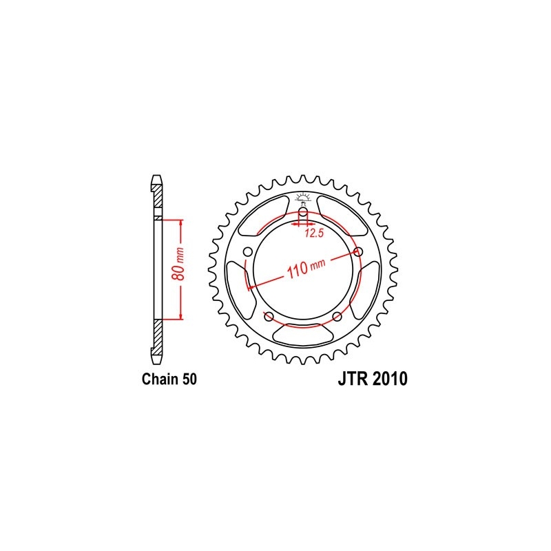 Rear sprocket JT 44T, 530