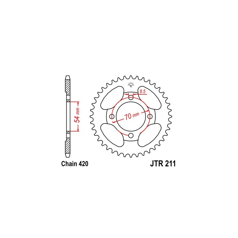 Rear sprocket JT 42T, 420
