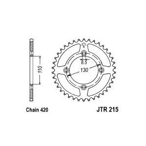 Rear sprocket JT JTR 215-49 49T, 420