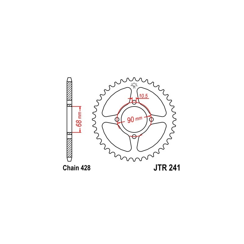 Rear sprocket JT 53T, 428