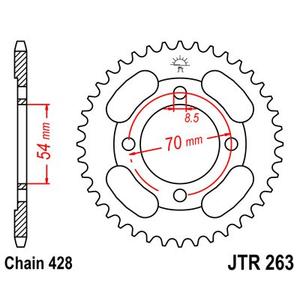 Rear sprocket JT JTR 263-36 36T, 428