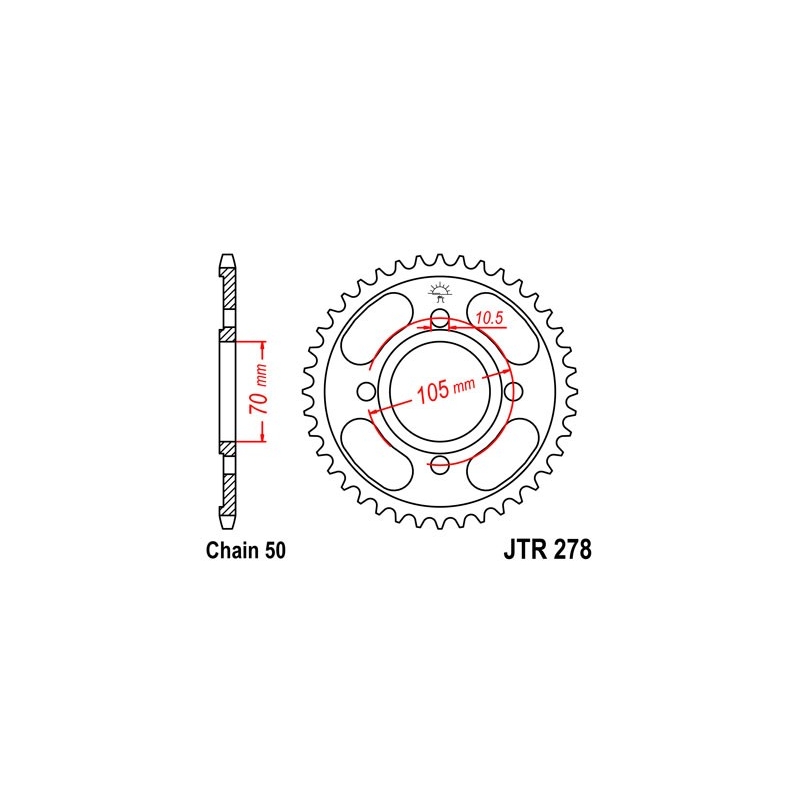 Rear sprocket JT 38T, 530