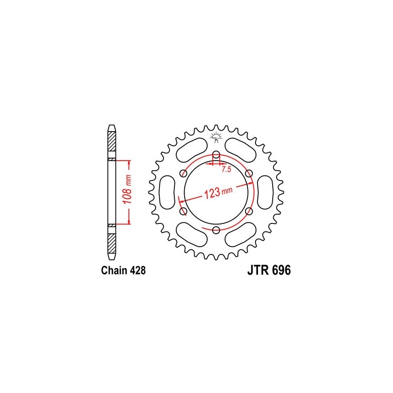 Rear sprocket JT 49T, 428