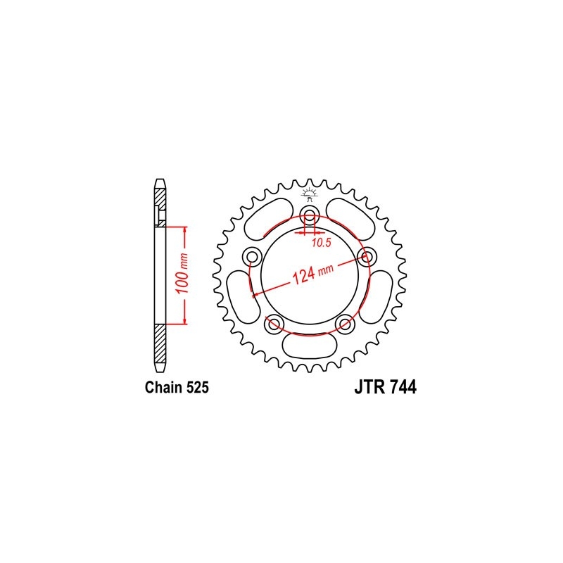 Rear sprocket JT 38T, 525