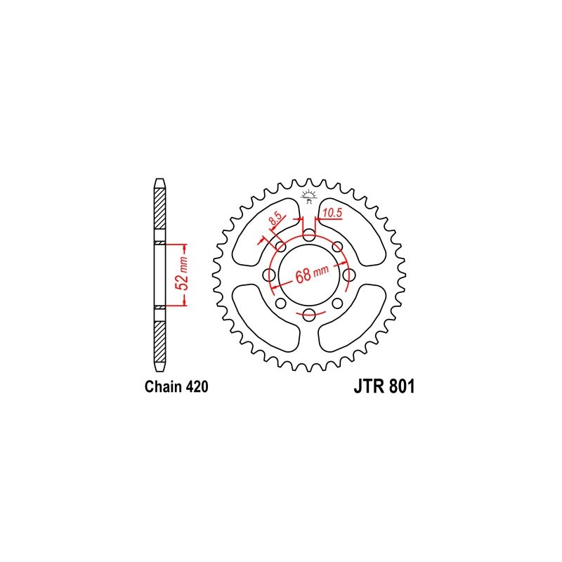 Rear sprocket JT 30T, 420