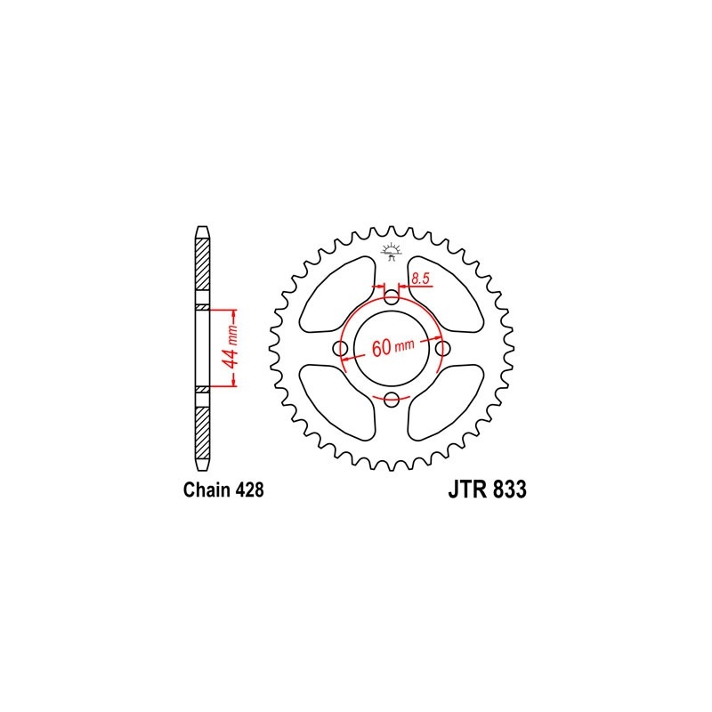 Rear sprocket JT 43T, 428
